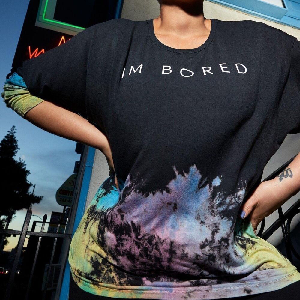 NWT Torrid LoveSick I'm Bored Super Soft Dolman Multi Tie-Dye Tee Size 0 Large